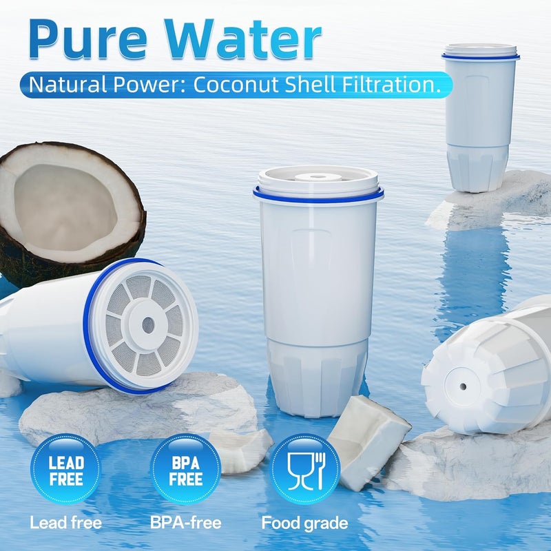 NUTTUTO Water Filter Replacement by Compatible with Zero Pitcher and Dispensers, for ZR-001, ZR-017 ZP-006 ZD-013 ZS-008, Multistage Filtration System to Reduce Lead, TDS, PFOA/PFOS, Chlorine, 4 Packs - Image 4